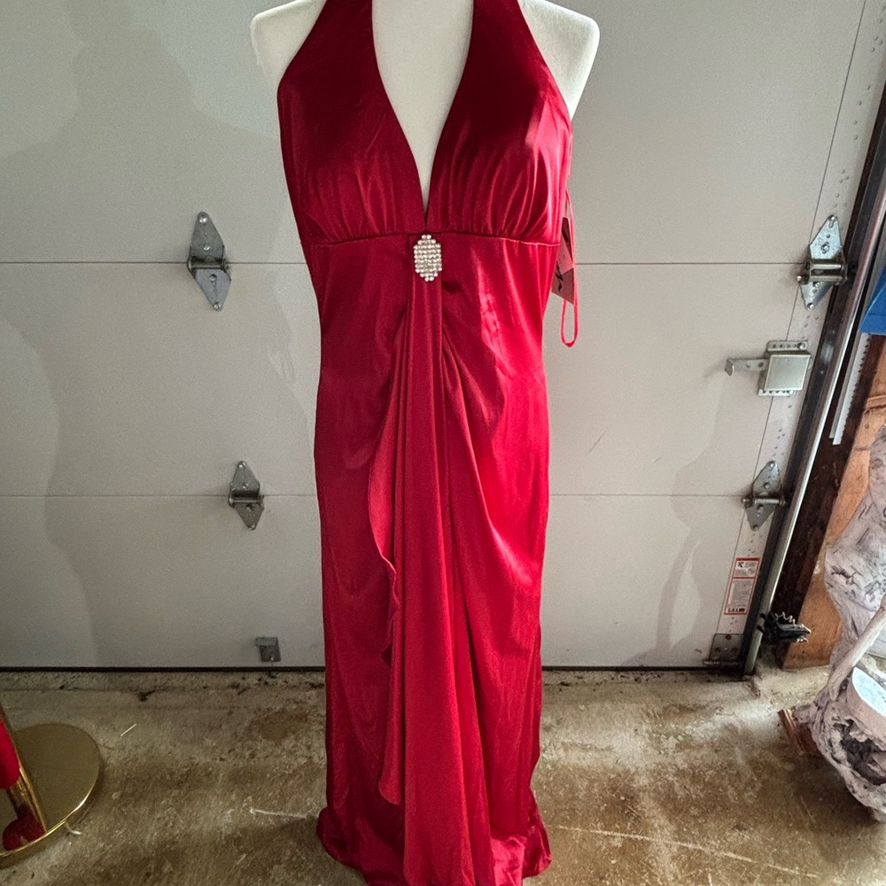 Sean Collection Red Backless Halter Dress